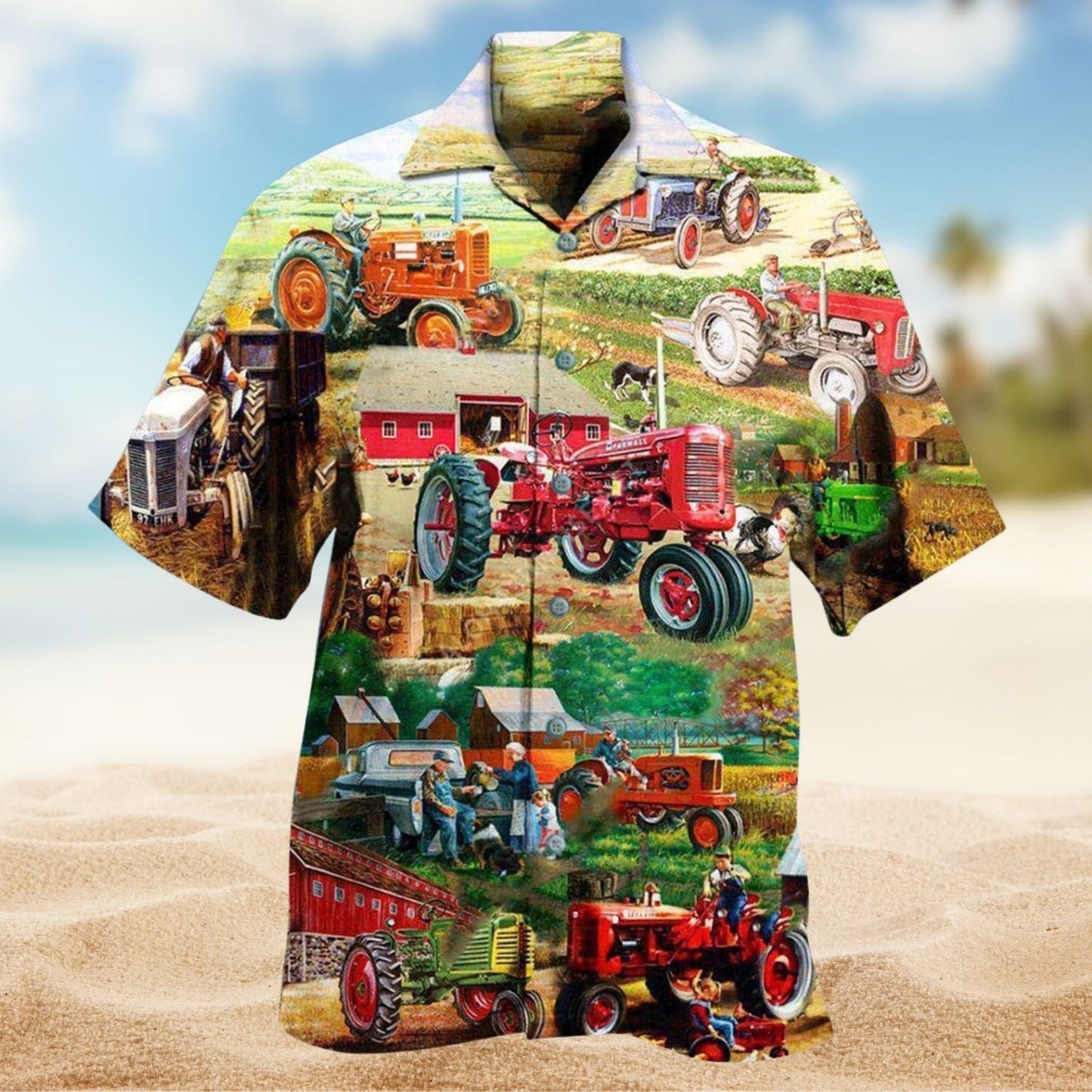 Life Is Better On Papa's Tractor Hawaiian Shirt For Resort Travel Scenic Drives And Casual Summer Wear