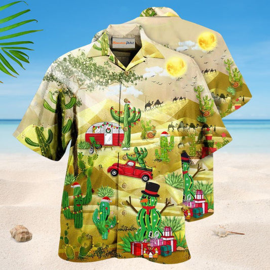 Christmas Life Is Better With A Cactus Hawaiian Shirt For Summer Vacation Beach Travel And Relaxed Casual Wear