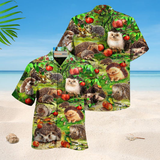 Life Is Better With A Hedgehog Hawaiian Shirt For Summer Vacation Beach Travel And Relaxed Casual Wear