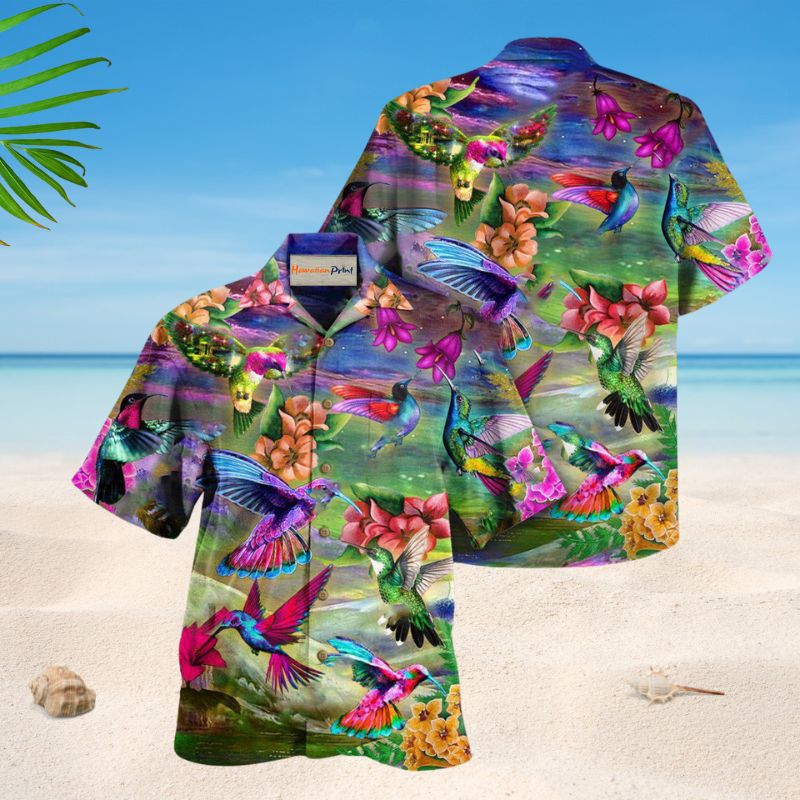 Life Is Better With A Hummingbird Hawaiian Shirt For Summer Vacation Beach Travel And Relaxed Casual Wear