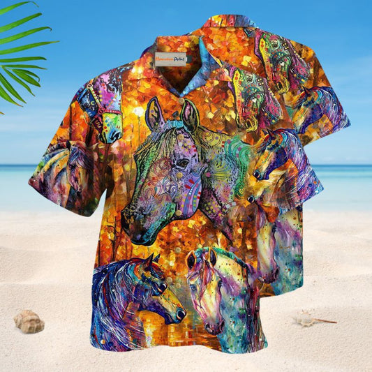Life Is Better With A Painted Horse Hawaiian Shirt For Summer Vacation Beach Travel And Relaxed Casual Wear