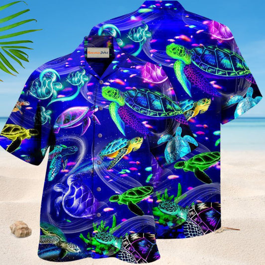 Life Is Better With A Turtle Blue Ocean Hawaiian Shirt For Summer Vacation Beach Travel And Relaxed Casual Wear