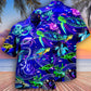 Blue Turtle Ocean Hawaiian Shirt For Vacation Days And Relaxed Coastal Outings