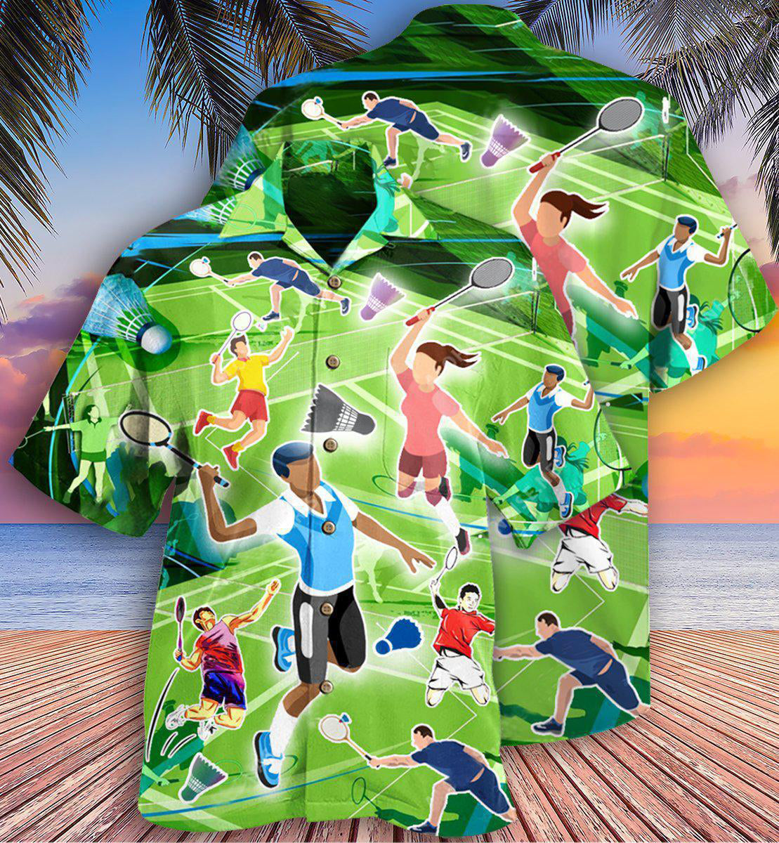 Badminton Hawaiian Shirt With Detailed Graphic For Warm Weather Adventures Parties And Daily Comfort