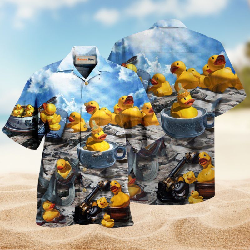 Life Is Better With Rubber Duck Hawaiian Shirt For Summer Vacation Beach Travel And Relaxed Casual Wear