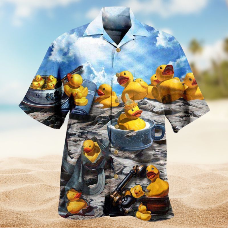 Life Is Better With Rubber Duck Hawaiian Shirt For Summer Vacation Beach Travel And Relaxed Casual Wear