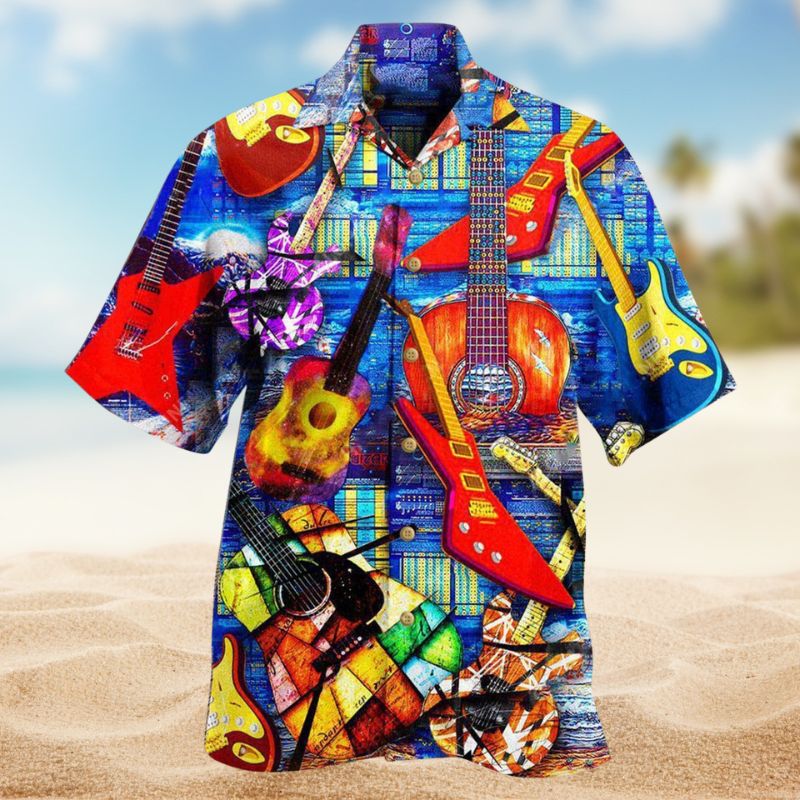 Music Life Is Full Of Choices I Choose Guitar Hawaiian Shirt For Coastal Vacations Live Music Fans And Everyday Wear