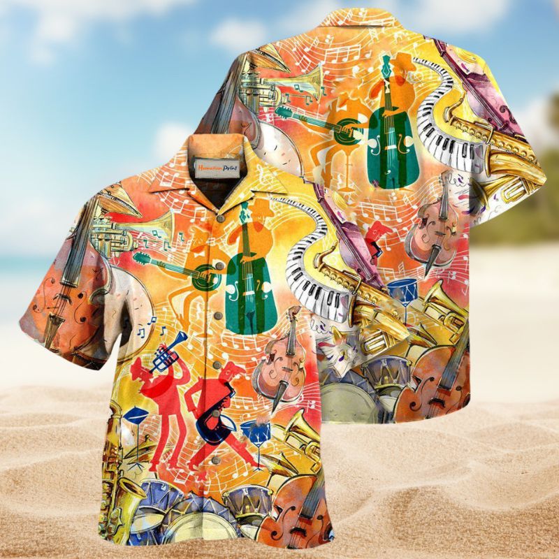 Jazz Makes Every Day Better Hawaiian Shirt For Summer Vacation Beach Travel And Relaxed Casual Wear
