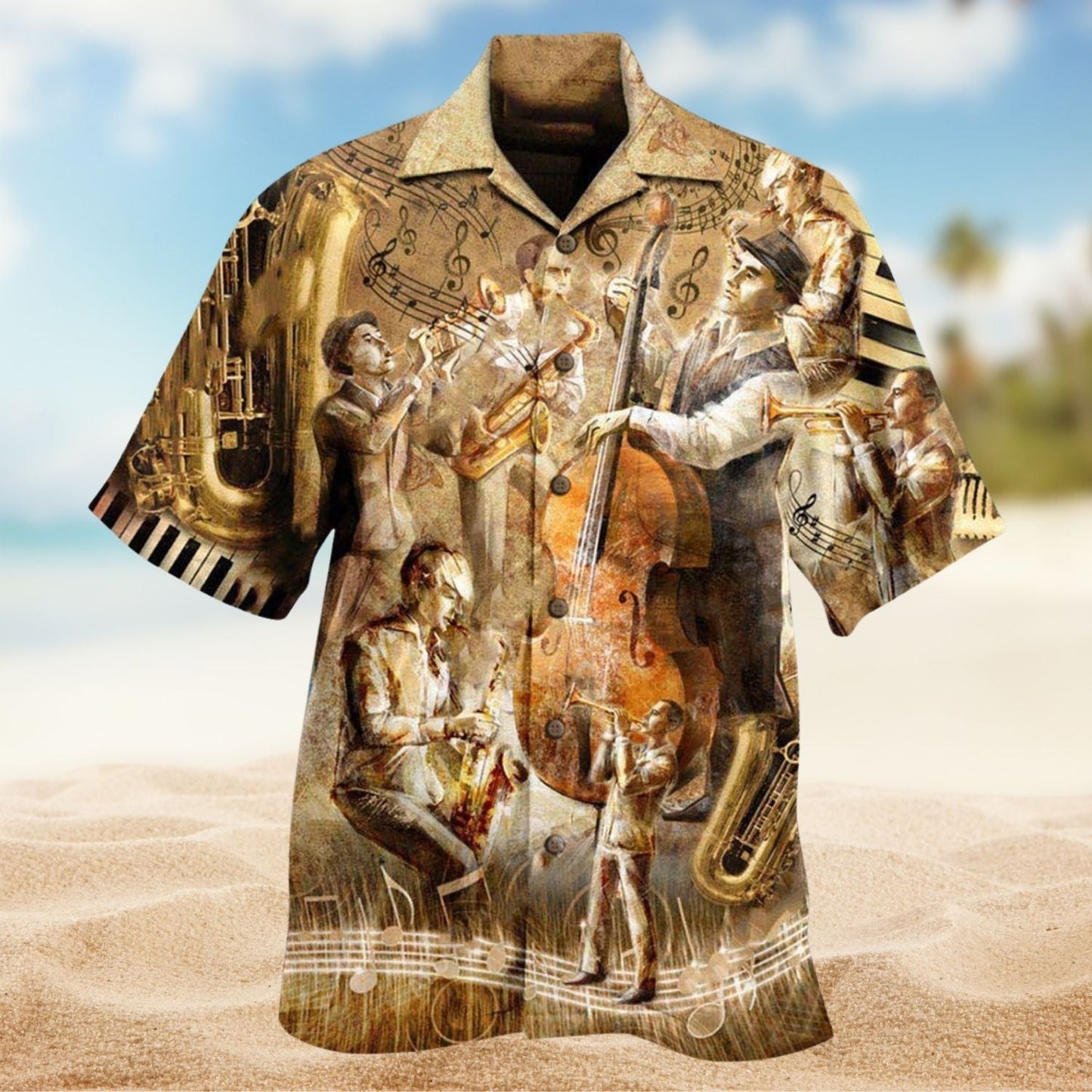 Music Life Is Like Jazz Best When You Improvise Hawaiian Shirt For Coastal Vacations Live Music Fans And Everyday Wear
