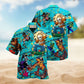 Life Is Like Skateboarding Skull Hawaiian Shirt For Summer Vacation Beach Travel And Relaxed Casual Wear