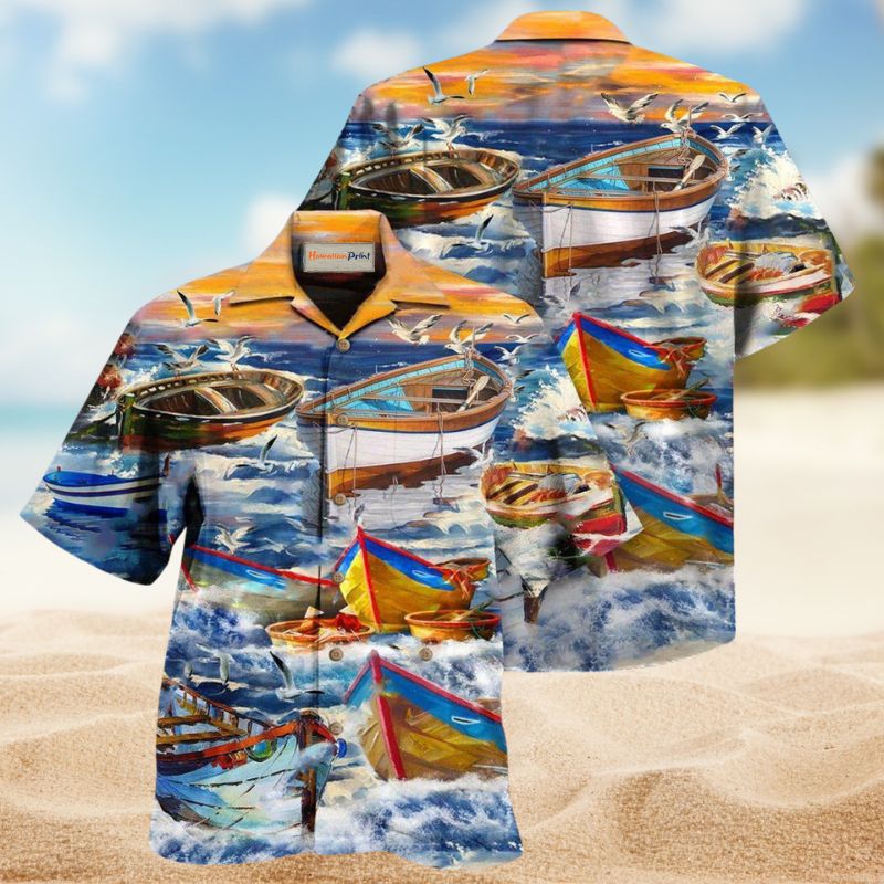 Life Is Short Boats Are Cool Hawaiian Shirt For Summer Vacation Beach Travel And Relaxed Casual Wear