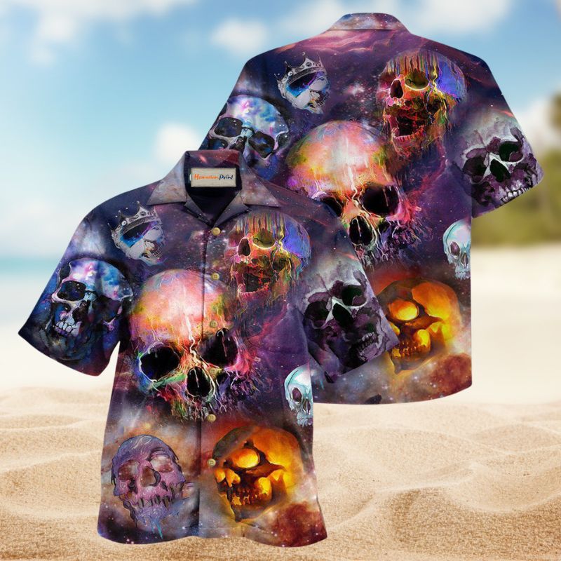 Life Is Short Skull Reminder Hawaiian Shirt For Summer Vacation Beach Travel And Relaxed Casual Wear