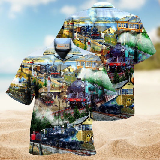 Life Is The Train Not The Station Hawaiian Shirt For Resort Travel Scenic Drives And Casual Summer Wear
