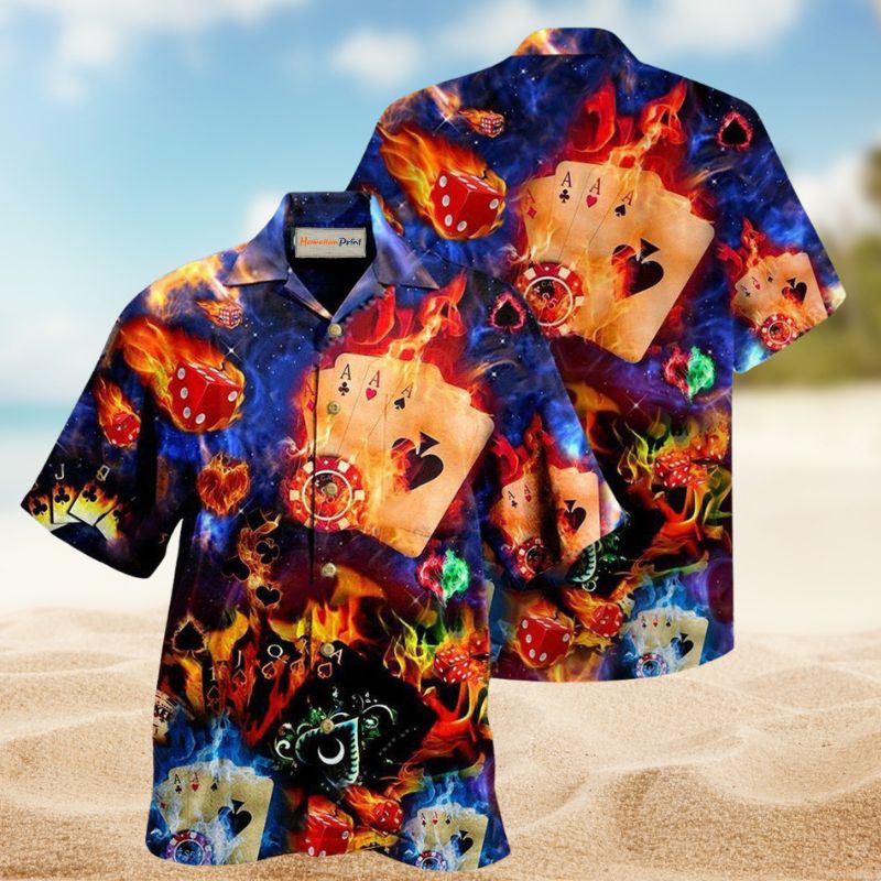 Gambling Life Like Poker Element Of Risk Hawaiian Shirt For Summer Vacation Beach Travel And Relaxed Casual Wear