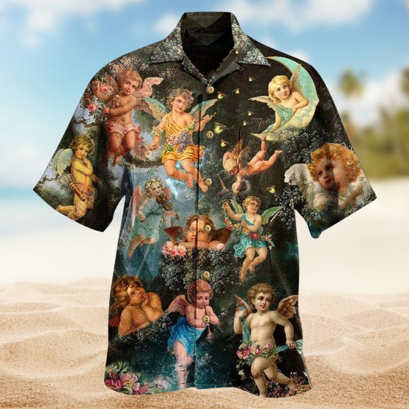 Lift Your Wings Angel Will Appear Hawaiian Shirt For Summer Vacation Beach Travel And Relaxed Casual Wear