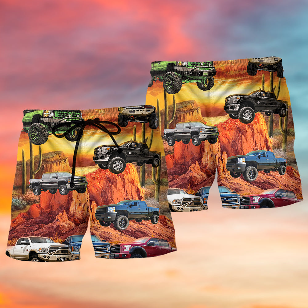 Lifted Truck Lifestyle Bold Statement Beach Shorts For Tropical Getaways And Weekend Adventures