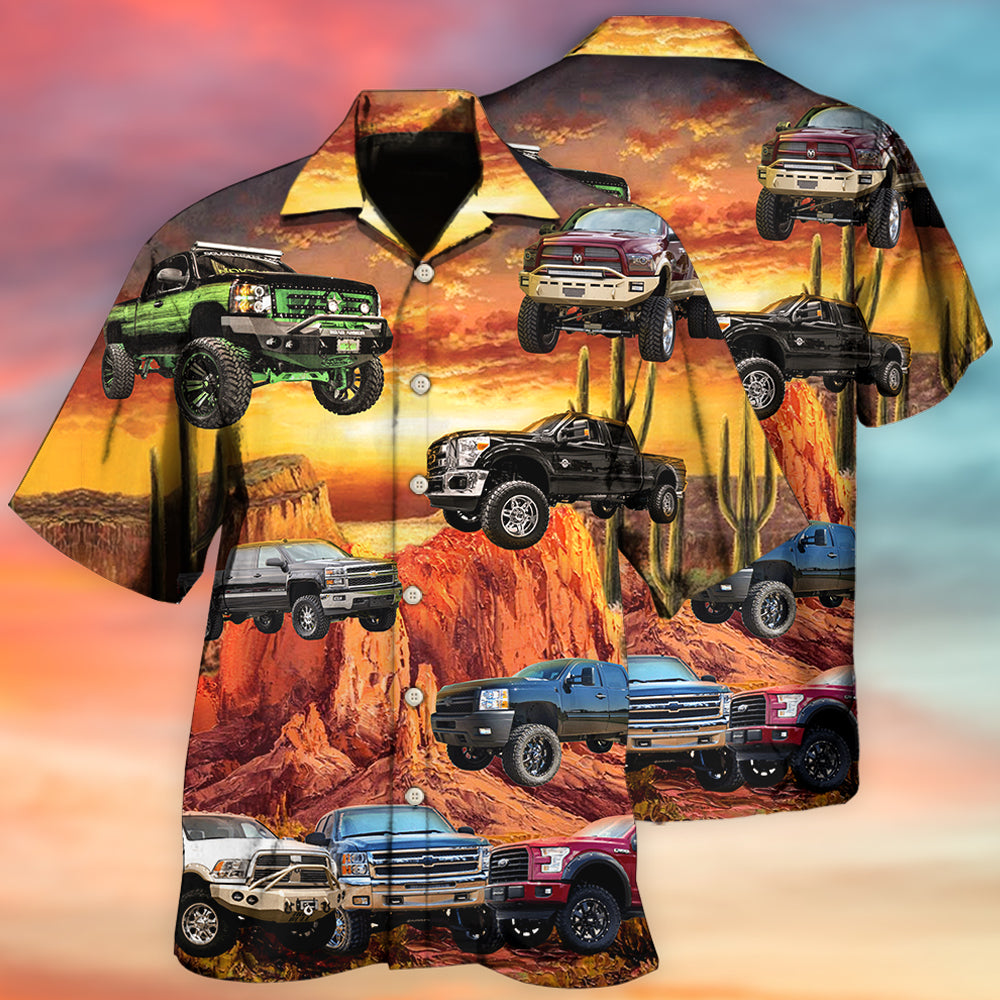 Lifted Trucks Hawaiian Shirt For Resort Trips, Coastal Parties, And Warm Weather Style