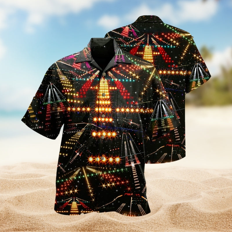Colorful Light Mix Hawaiian Shirt For Summer Vacation, Beach Travel, And Casual Wear