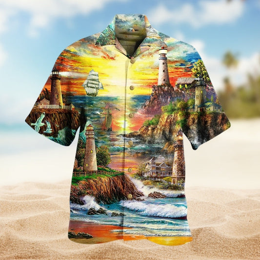 Watercolor Floral Easter Rabbit Relaxed Hawaiian Shirt Collar And Front View For Island Holidays