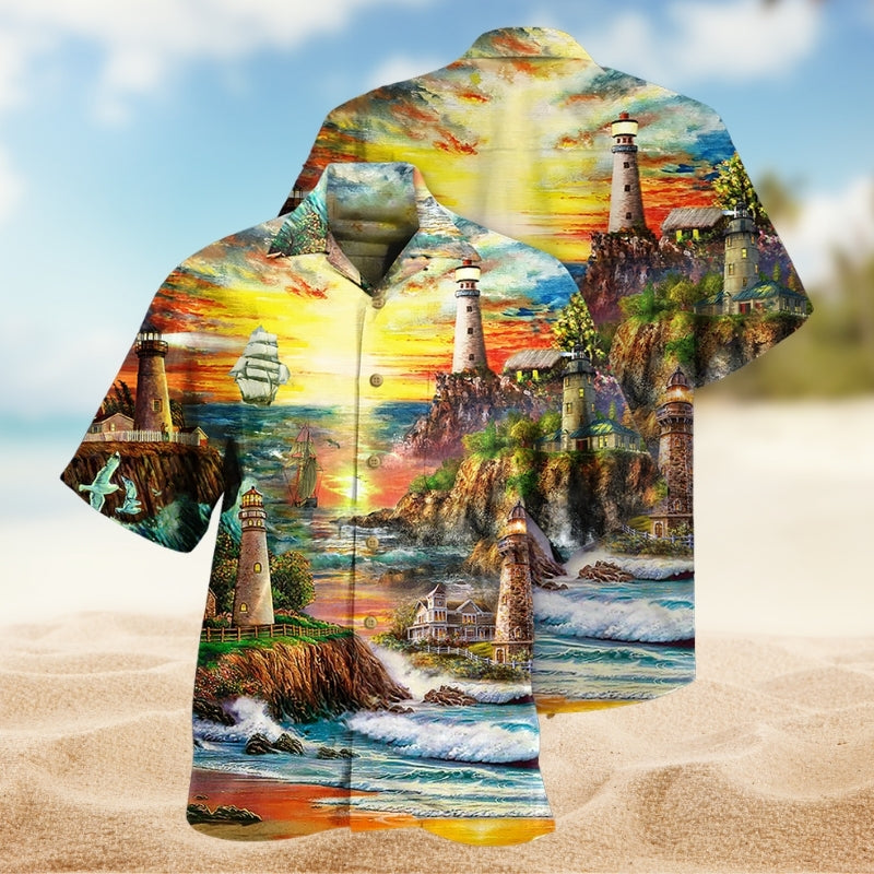 Watercolor Floral Easter Rabbit Relaxed Hawaiian Shirt Fabric Pattern Detail For Casual Outings