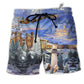 Lighthouse Love The Magical Hawaiian Print Beach Shorts For Ocean Lover Vacation Wear