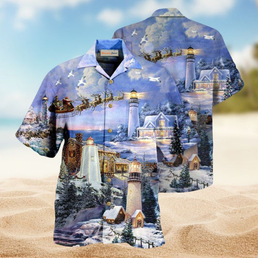 Magical Lighthouse Hawaiian Shirt For Coastal Travel, Casual Events, And Comfortable Summer Wear
