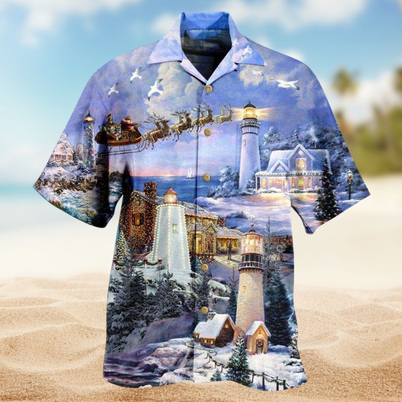 Magical Lighthouse Hawaiian Shirt For Coastal Travel, Casual Events, And Comfortable Summer Wear