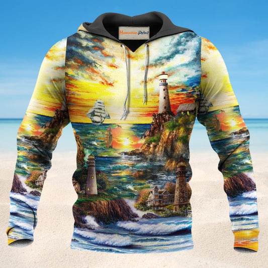 Lighthouse Ocean Life Love Hoodie For Ocean Lovers Beach Travel And Relaxed Everyday Style