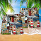 Lighthouse Past Is A Beacon Classic Beach Shorts Pattern View For Weekend Trips And Outdoor Activities