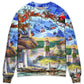 Lighthouse Christmas Santa Through The Storm Sweater For Festive Events Weekend Outings And Comfortable Winter Style