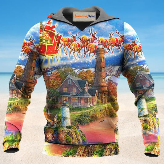 Lighthouse Shine Through Storm Hoodie For Everyday Streetwear Seasonal Travel And Gift Giving