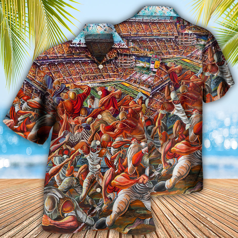 Football American Strong Power Hawaiian Shirt For Coastal Adventures And Warm Weather Wear