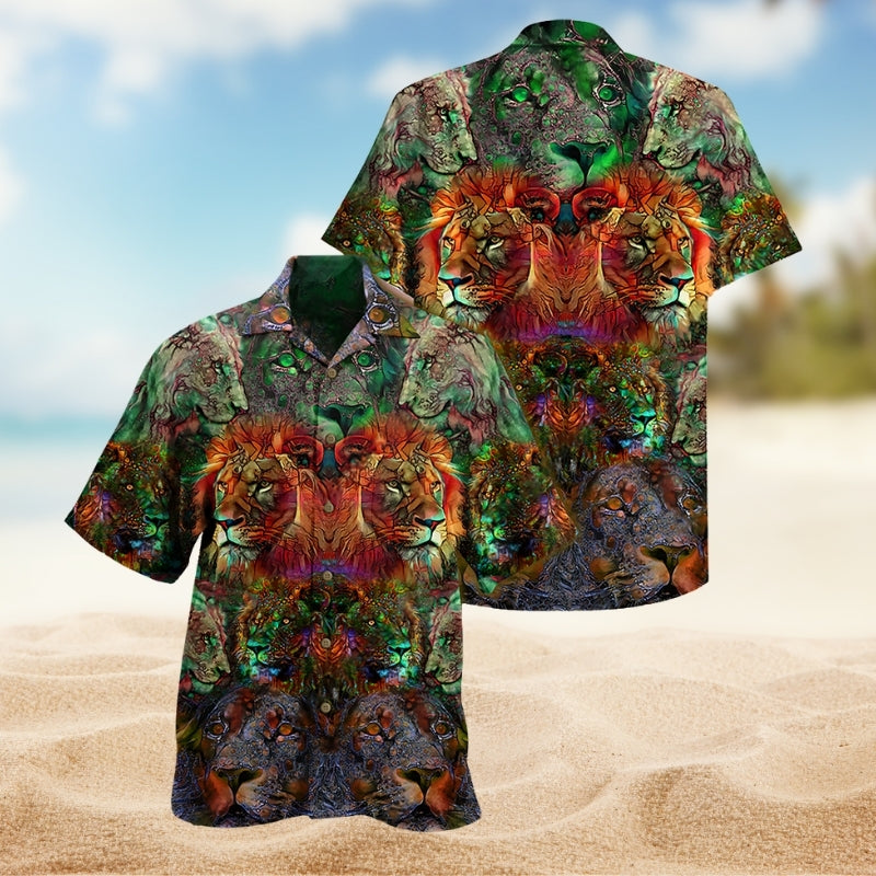 Lion Colors Hawaiian Shirt For Coastal Getaways, Outdoor Gatherings, And Thoughtful Gift Giving