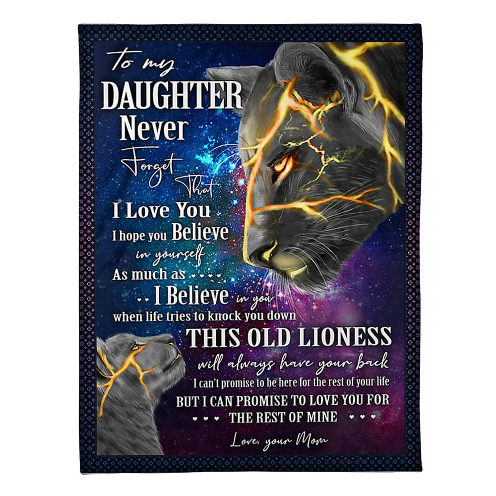 Lion Believe In Yourself Daughter Gift Flannel Blanket For Cozy Bedroom Sofa Decor