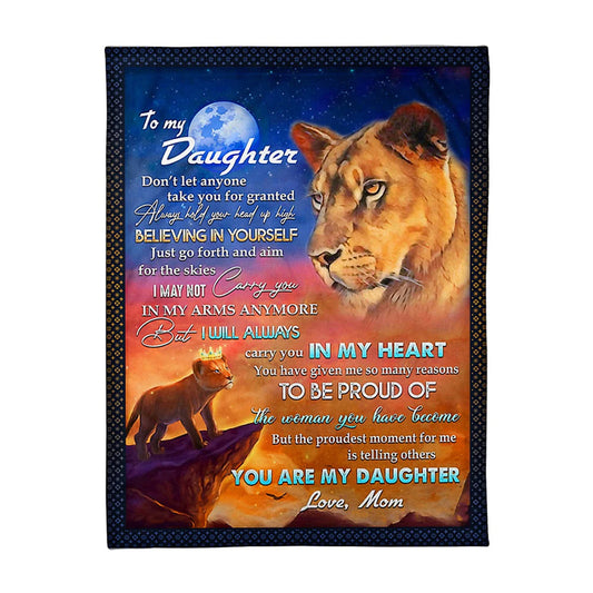 Lion Believing In Yourself Daughter Gift Flannel Blanket For Cozy Bedroom Sofa Decor