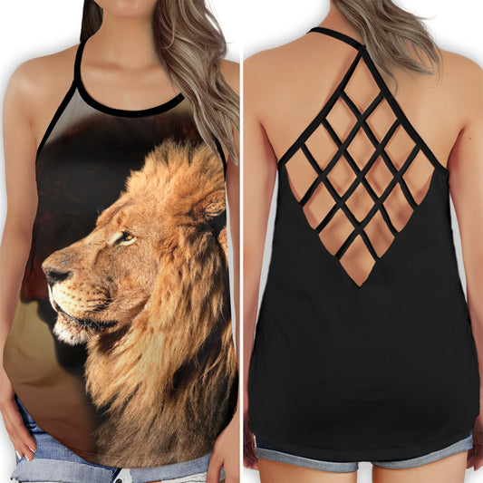 Lion Blessed Life Power Spirit Hollow Tank Top For Yoga Workouts And Festival Wear