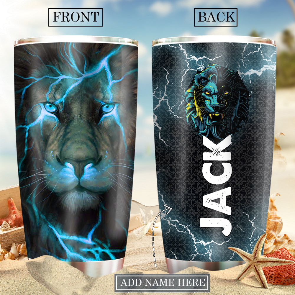 Lion Blue Black Thunder Personalized 20 Oz Tumbler For Coffee Travel And Daily Drinks