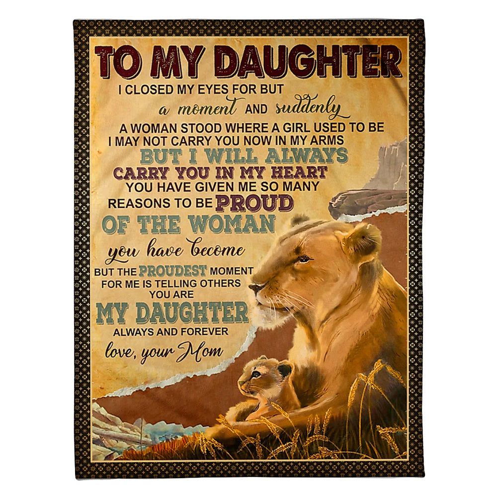 Lion Carry You In My Heart Gift Flannel Blanket For Cozy Bedroom Sofa Decor