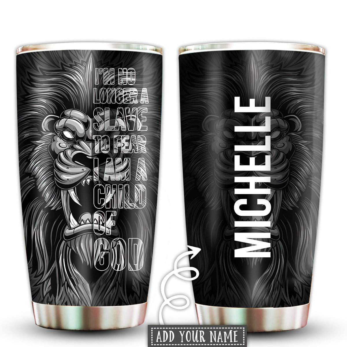 Lion Child Of God Dark Personalized 20 Oz Tumbler For Coffee Travel And Daily Drinks