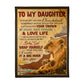 Lion Consider Big Hug Daughter Gift Flannel Blanket For Cozy Bedroom Sofa Decor