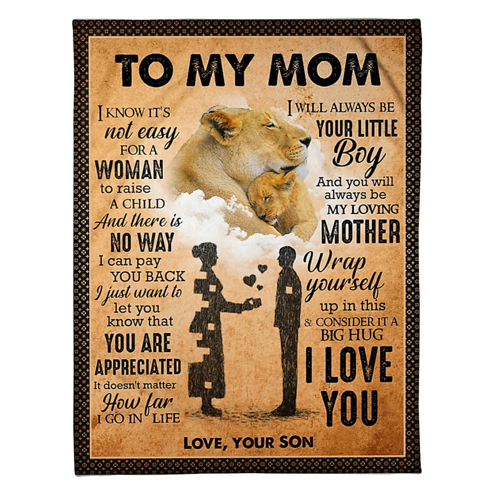 Lion I Am Always With You Mother Flannel Blanket For Cozy Bedroom Sofa Decor