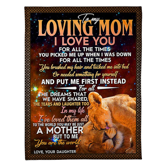 Lion I Love You With All My Heart Flannel Blanket For Cozy Bedroom Sofa Decor