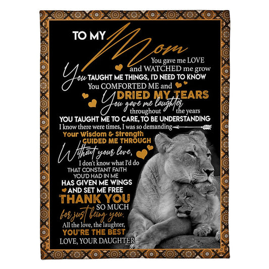Lion I Love You With All My Heart Thank You Flannel Blanket For Cozy Bedroom Sofa Decor