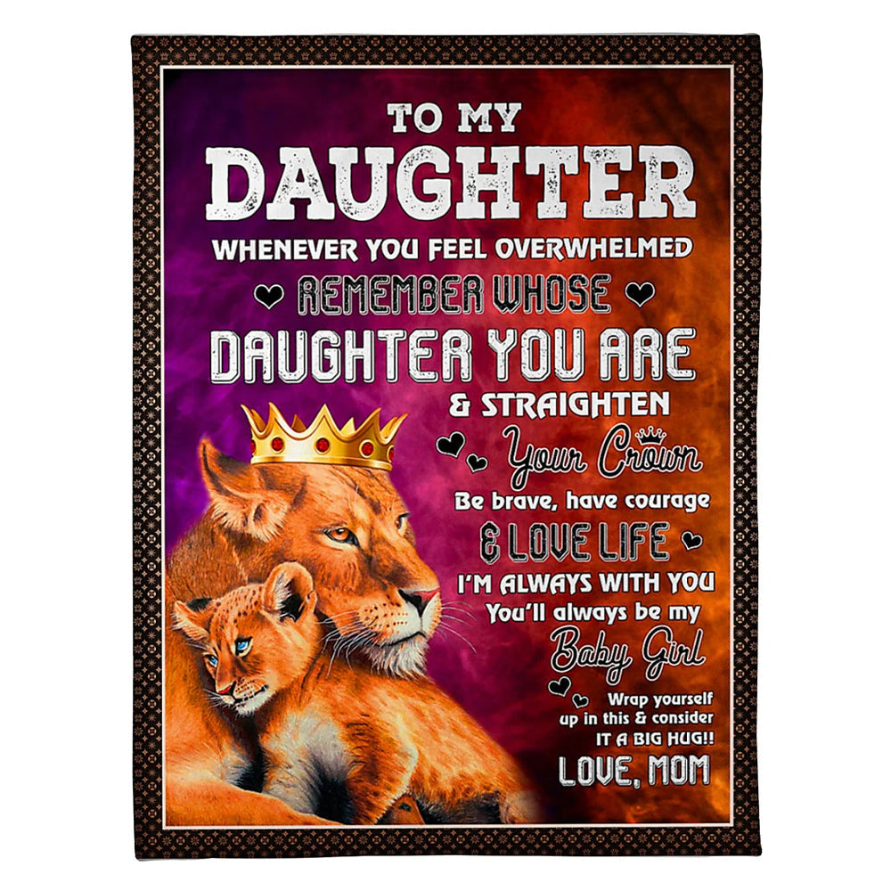 Lion I'm Always With You Daughter Gift Flannel Blanket For Cozy Bedroom Sofa Decor