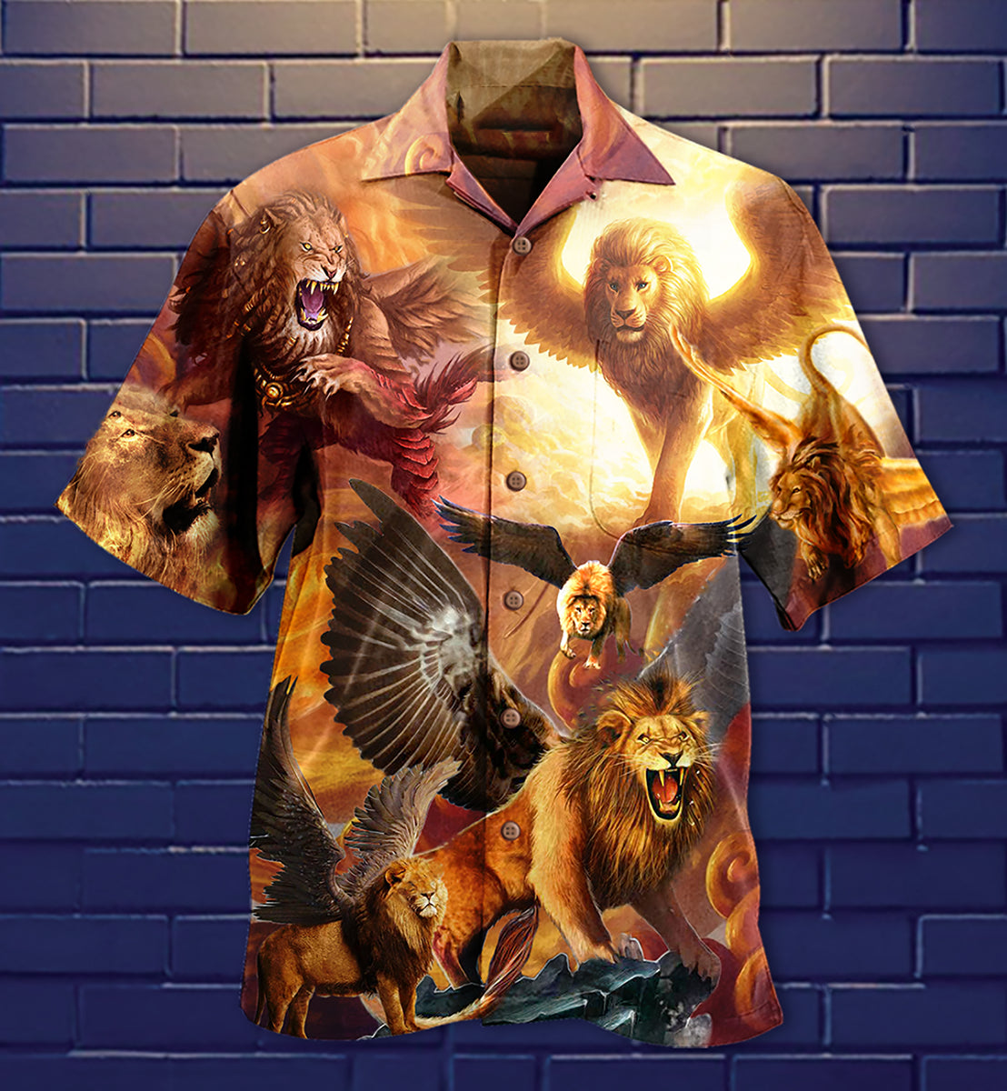 Lion Majestic Hawaiian Shirt For Vacation Days And Relaxed Coastal Outings