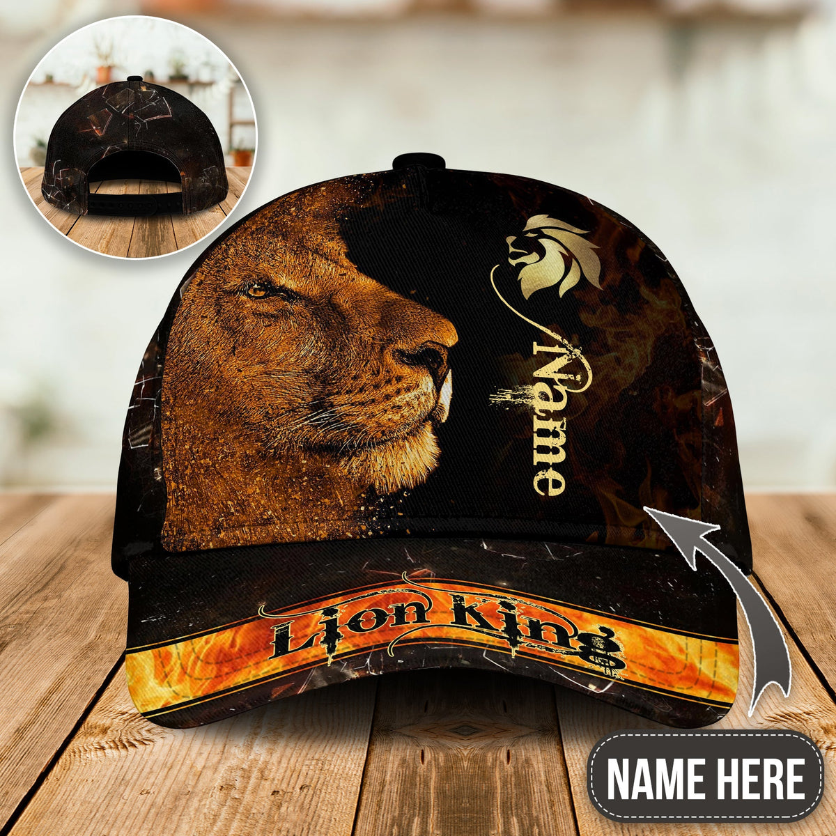 Majestic Lion Fire Personalized Classic Cap For Weekend Travel Outdoor Events And Casual Outfits