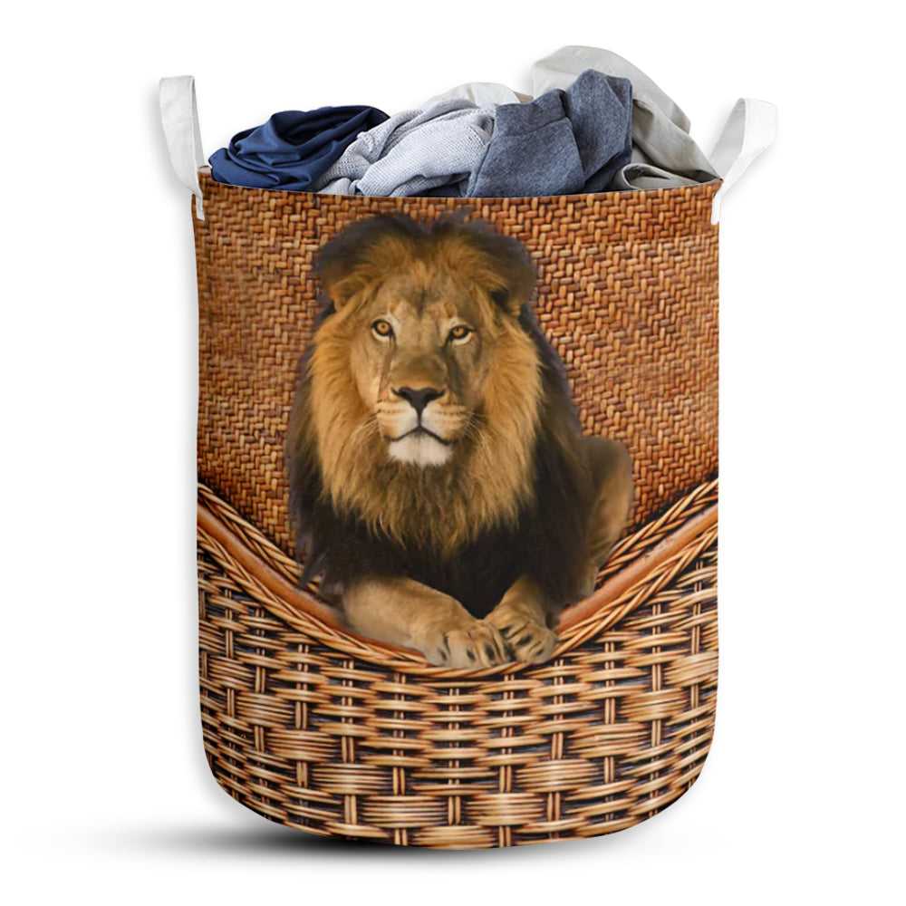 Lion Rattan Texture Proud Laundry Basket For Bathroom Bedroom Storage