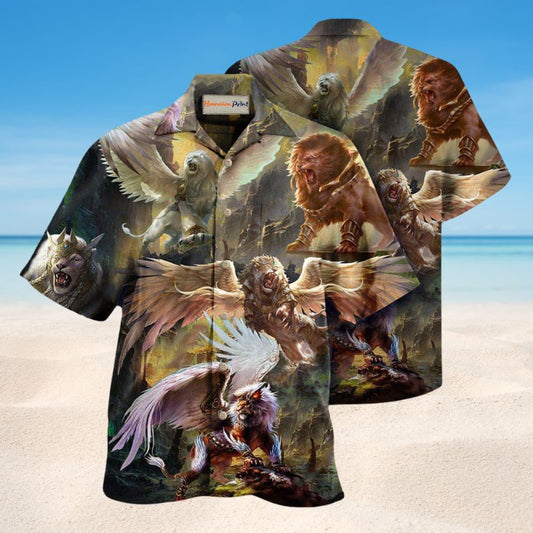Lion War Guardian Hawaiian Shirt For Vacation Adventures Beach Events And Relaxed Warm Weather Style