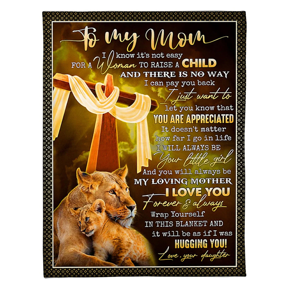 Lion You Are My Hero Mother Flannel Blanket For Cozy Bedroom Sofa Decor