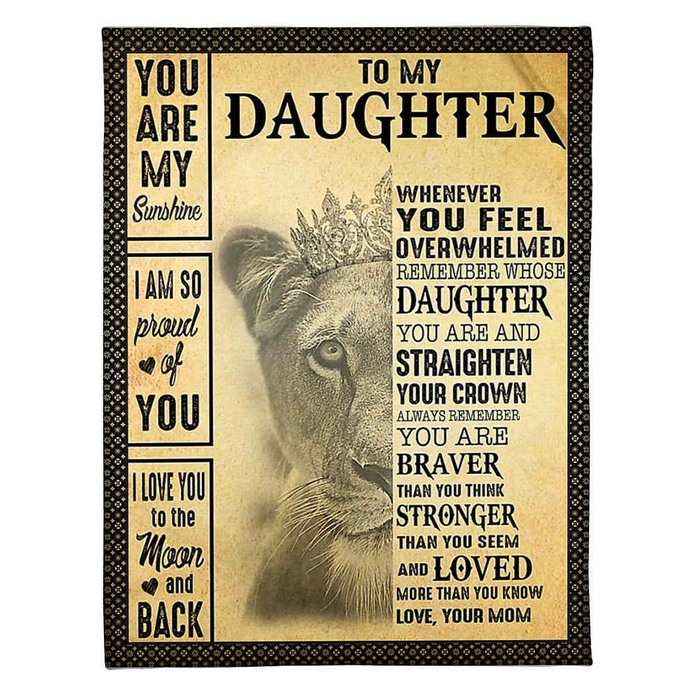 Lion You Are My Sunshine Mom To Daughter Flannel Blanket For Cozy Bedroom Sofa Decor